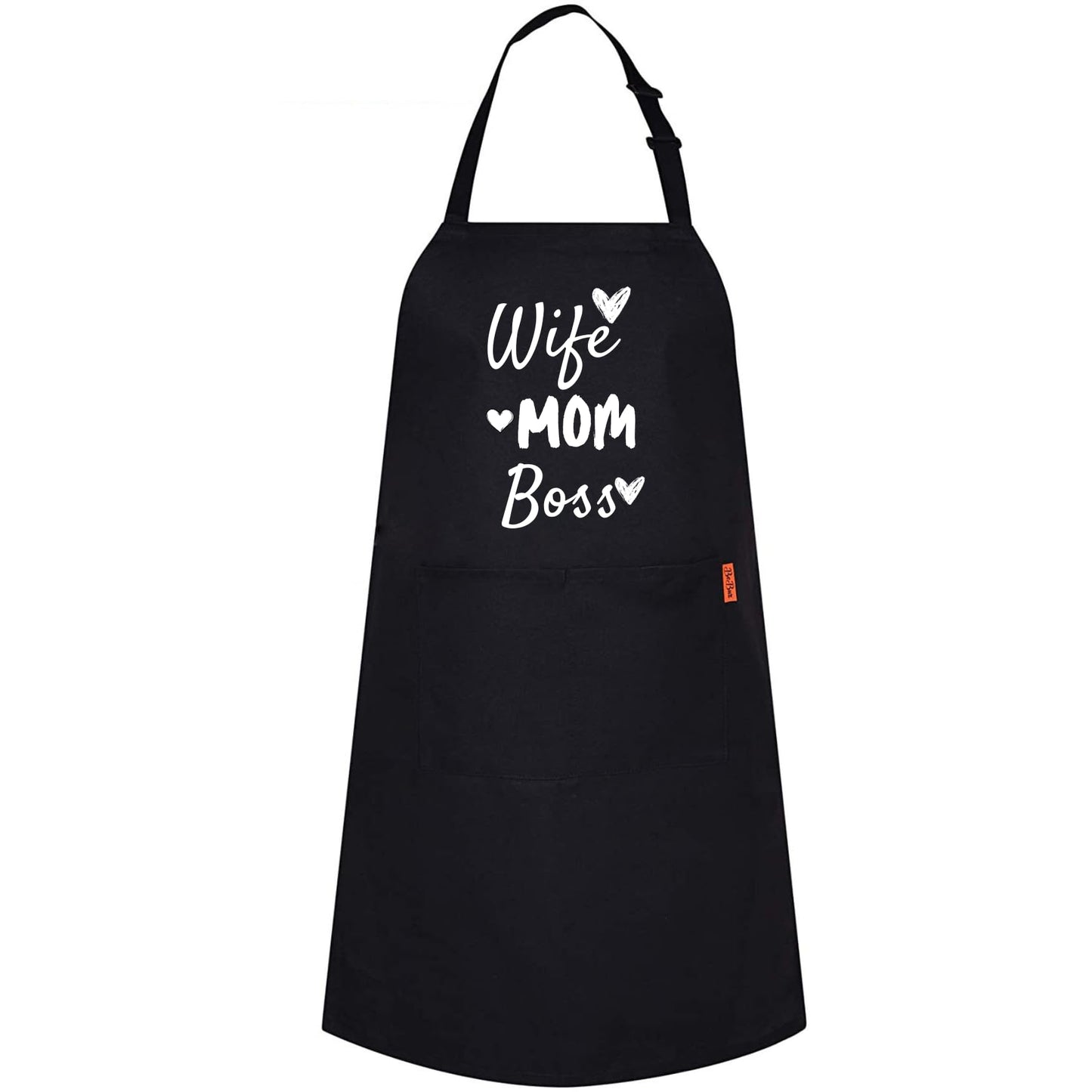 Wife Mom Boss Funny Aprons for men Printed Apron Gift for Her Chef Apron Kitchen Apron BBQ Apron Gift Baking Apron Father Day Gift