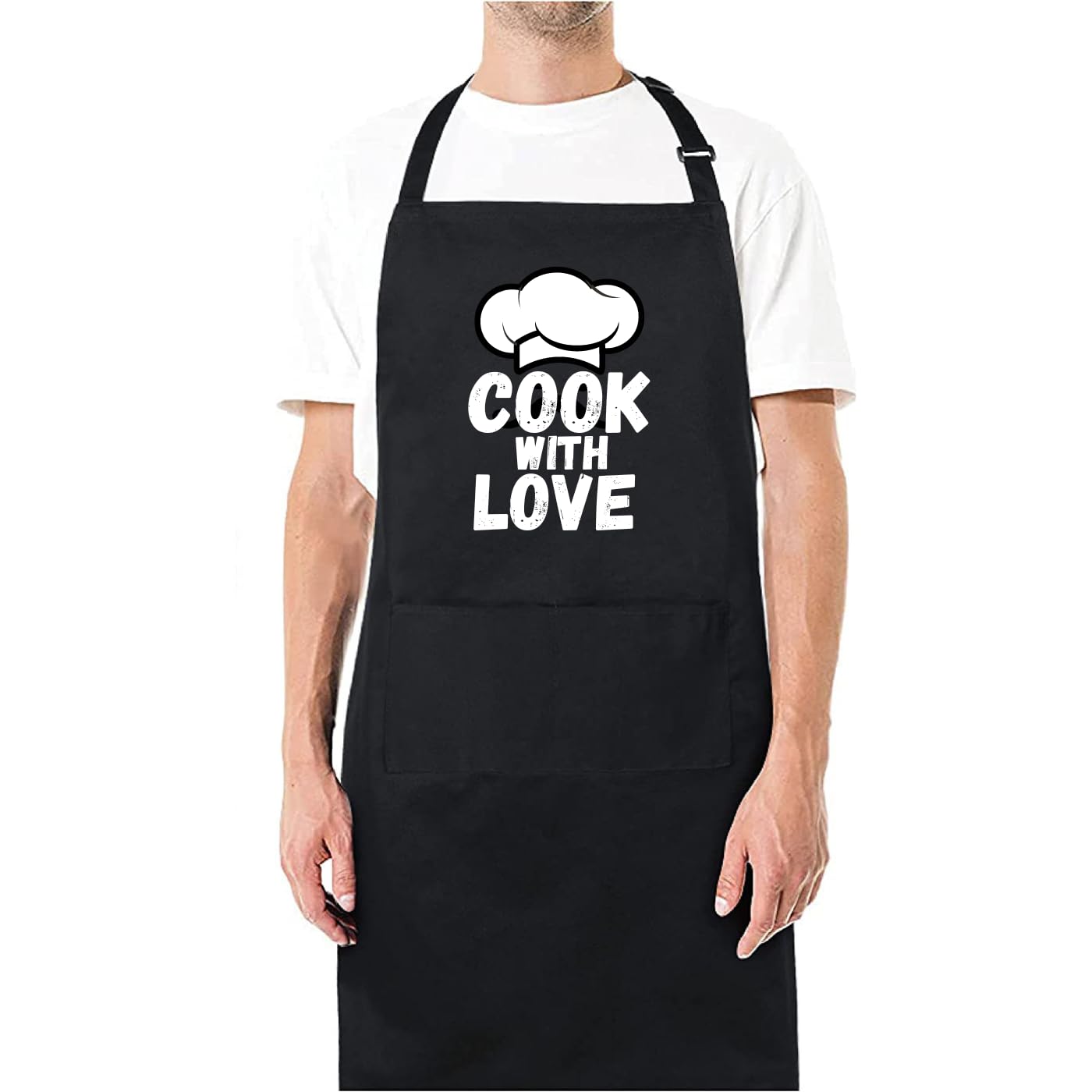 Cook With Love Funny Aprons for men Printed Apron Gift for Her Chef Apron Kitchen Apron BBQ Apron Gift Baking Apron Father Day Gift