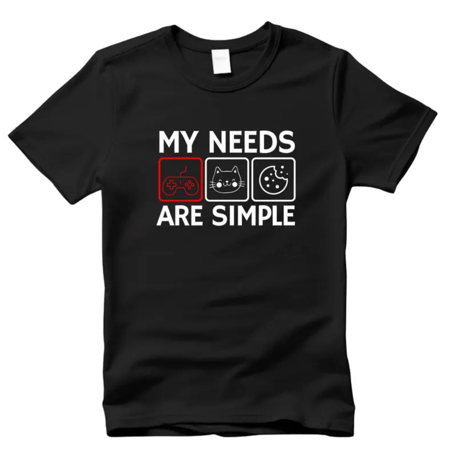 Be Buz Gaming T-Shirt for Men and Women My Needs are Simple Funny Video Game Tee