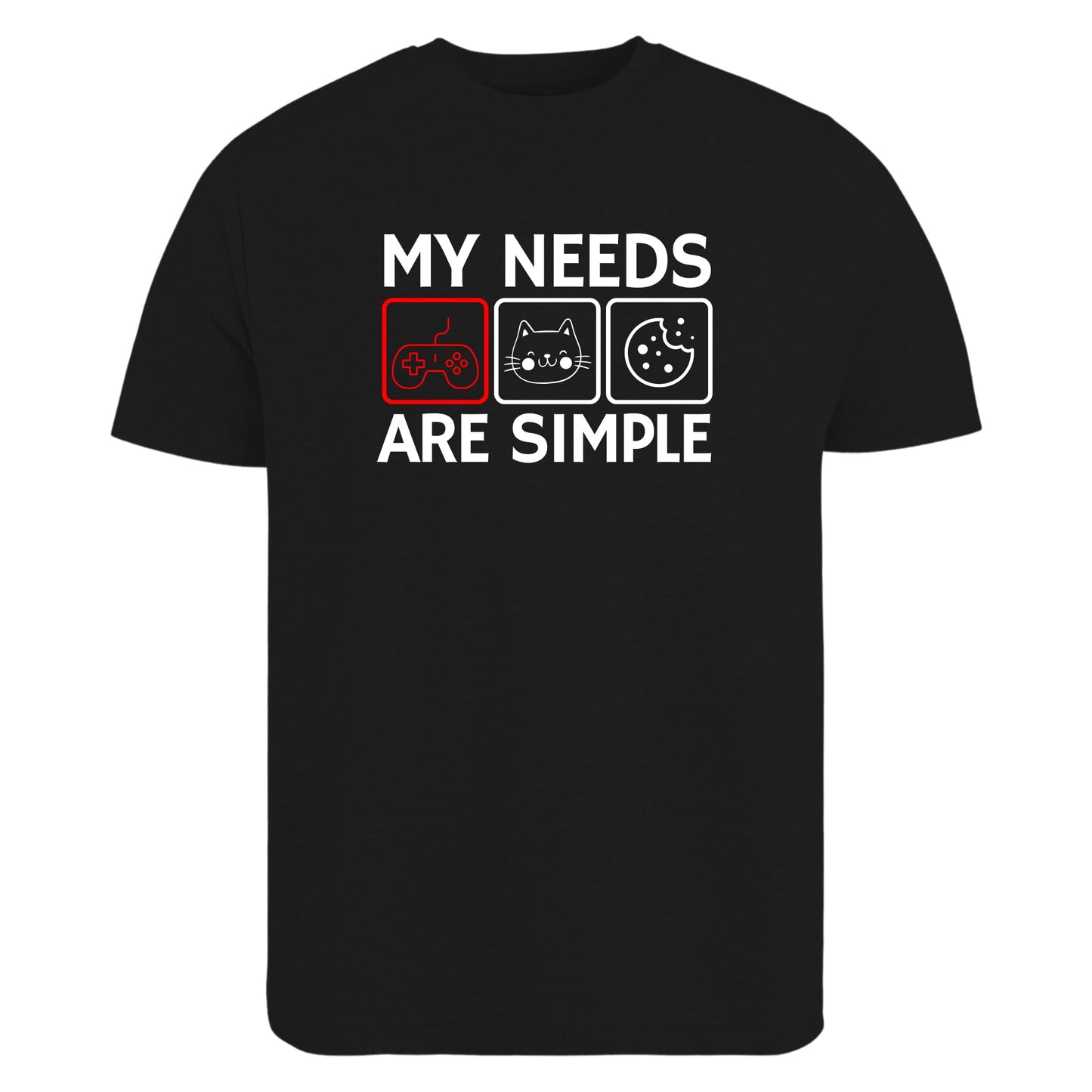 Be Buz Gaming T-Shirt for Men and Women My Needs are Simple Funny Video Game Tee