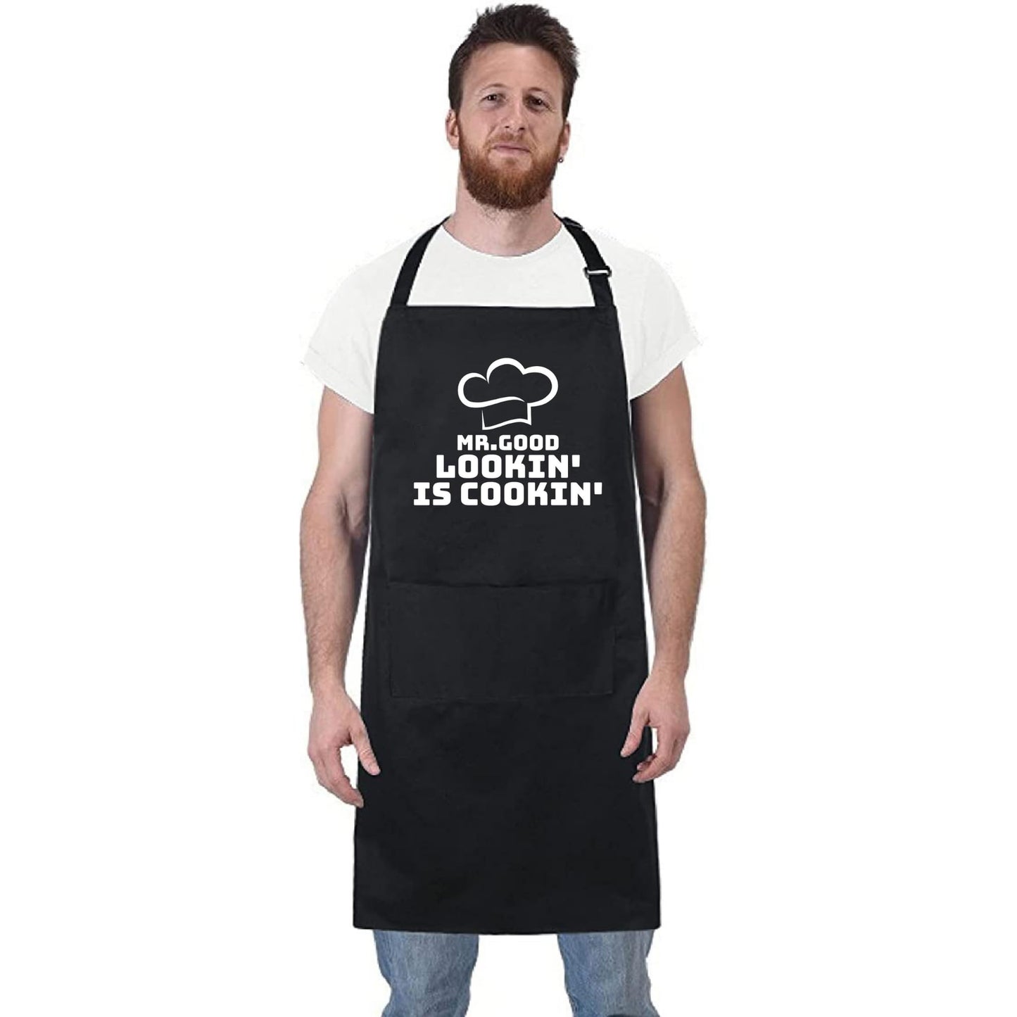 Be Buz MR Good Lookin' is Cookin' Funny Apron for Men Women Gift for her Chef Apron Kitchen Apron BBQ Apron
