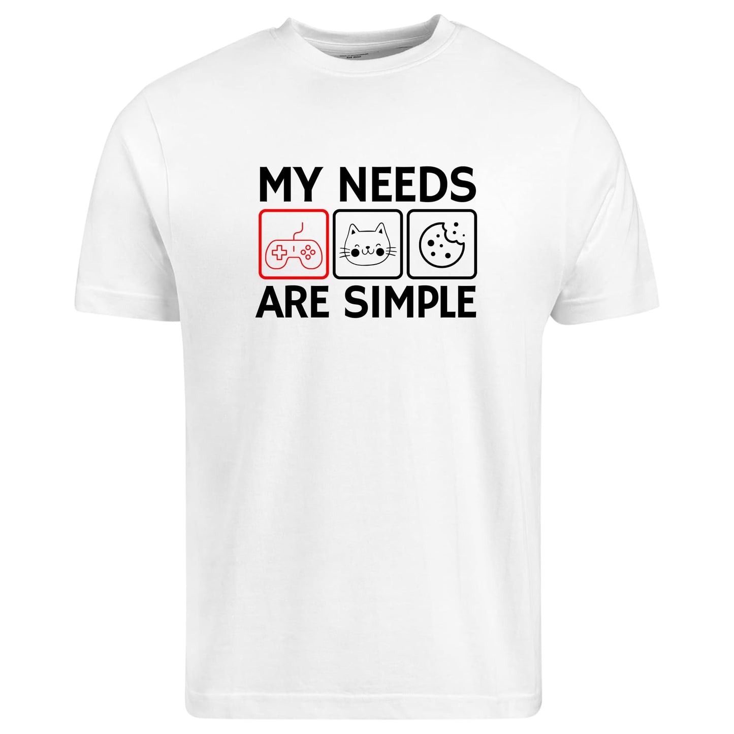 Be Buz Gaming T-Shirt for Men and Women My Needs are Simple Funny Video Game Tee