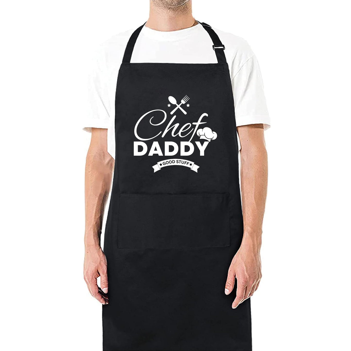Chef Daddy Good Stuff Funny Aprons for Mens Dad Aprons Gift for Her Chef Apron Kitchen Apron BBQ Apron Grill Apron Mother Day Gift Black Apron