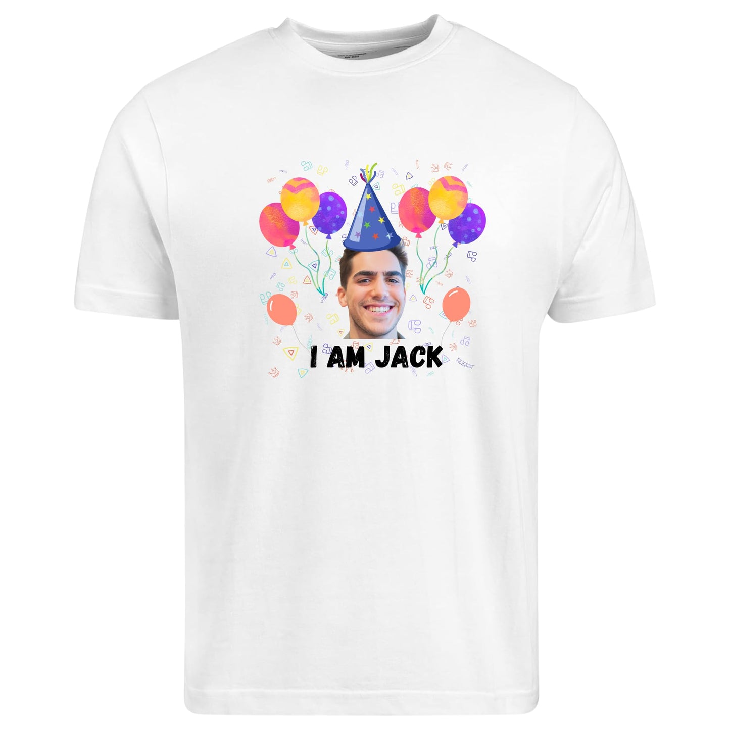 Be Buz Custom Photo Birthday T-Shirt Personalized Group Party Shirt, Black White Cotton Tee for Men, Women, Friends