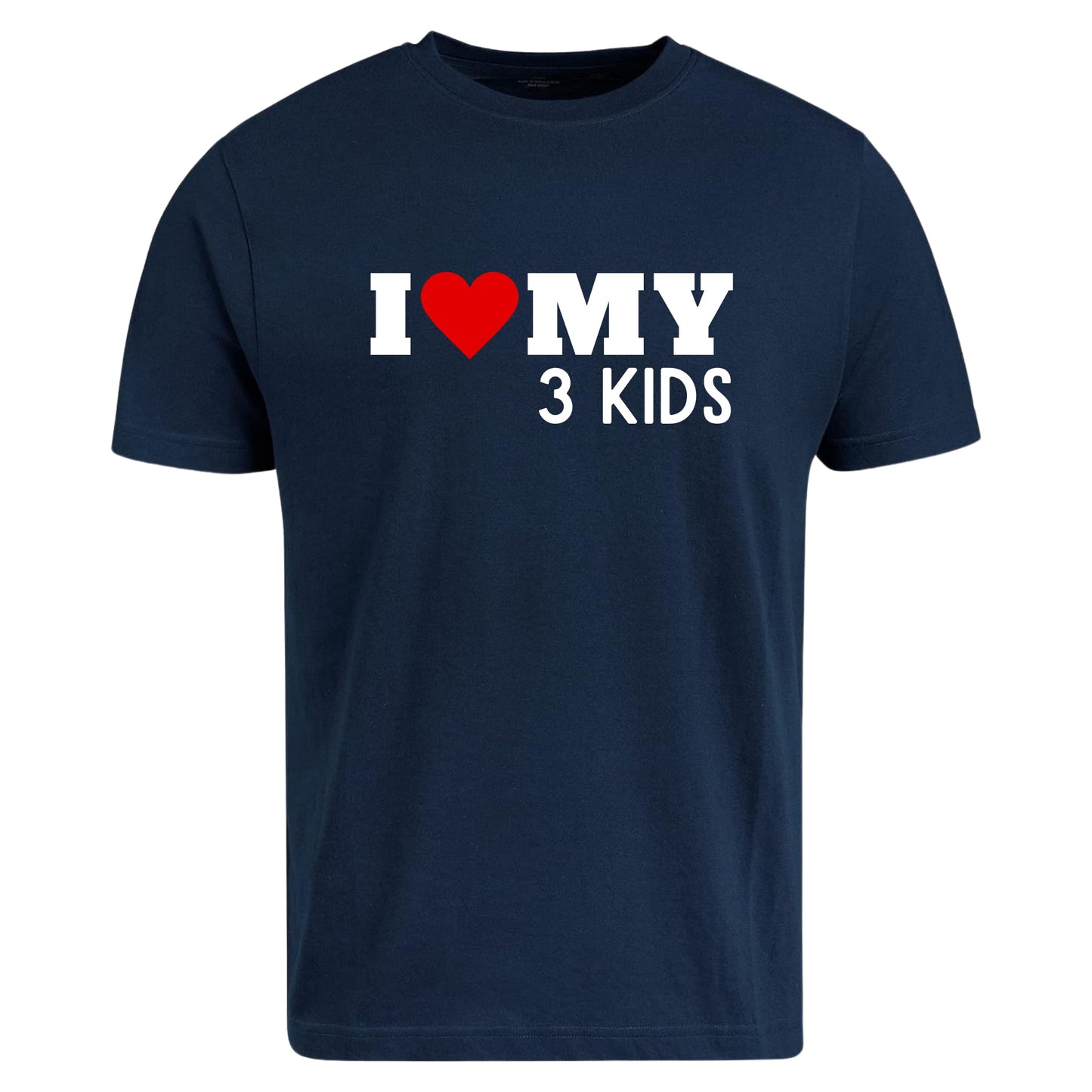 Be Buz Parent T-Shirt, I Love My Three Kids Design T-Shirt Cute Mom or Dad Shirt Proud Parent Gift for Mothers Day or Fathers Day Family Matching Tee