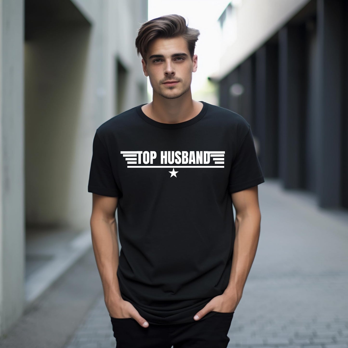Top Husband Funny Printed Black Adults Unisex Men Women Summer Winter Cotton Crew Neck Casual T-Shirt - Top Tee