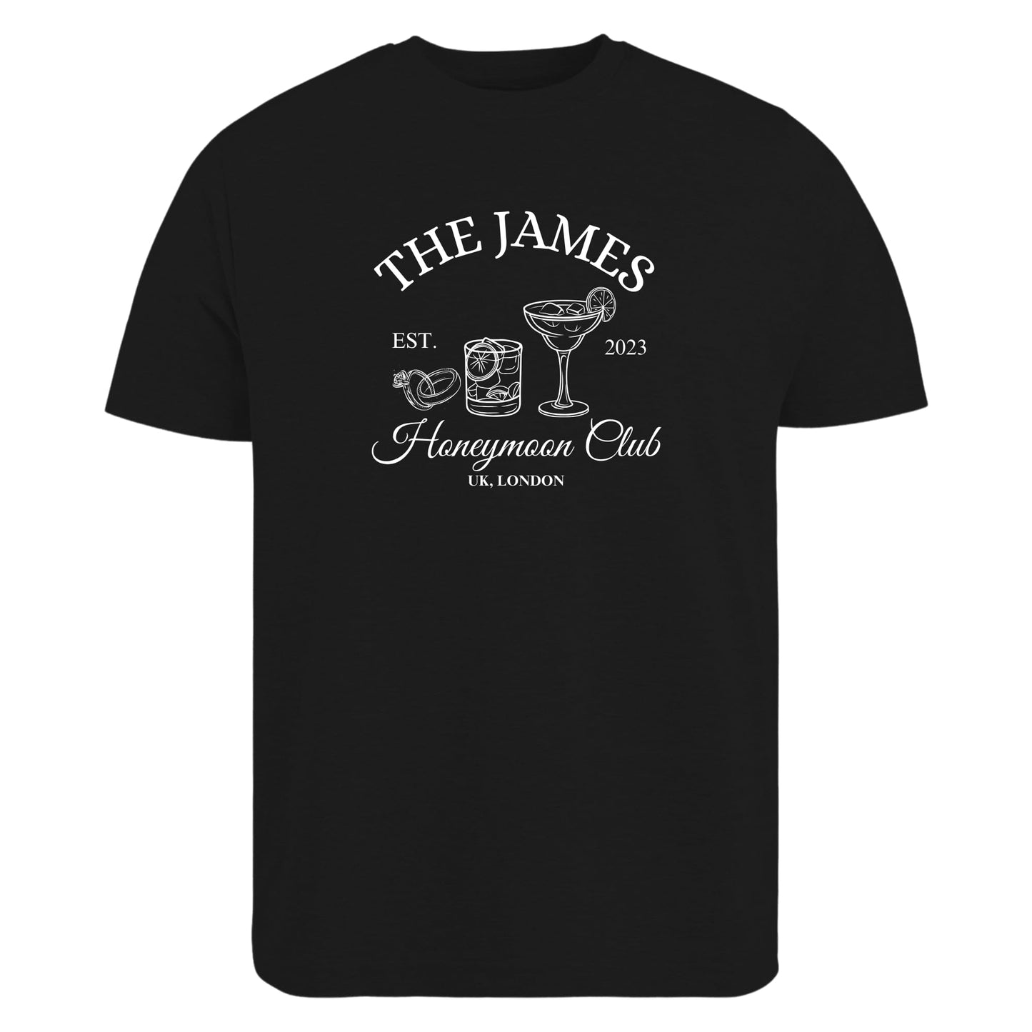 Be Buz Personalized Honeymoon Club T-Shirt, Mr and Mrs Matching Couple Wedding Tees for Bride and Groom