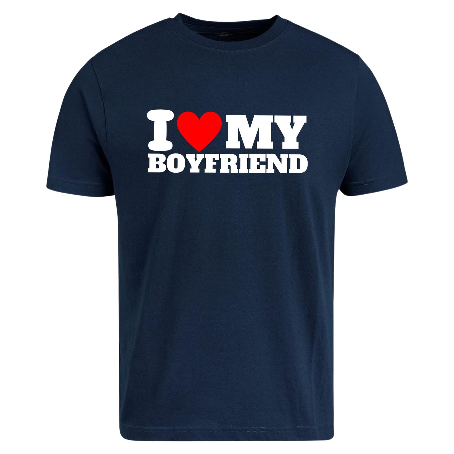 Be Buz I Love My Boyfriend T-Shirt Soulmates Forever World's Best Boyfriend Tee Cotton Shirt for Women Anniversary, Valentine's Day, or Birthday Present