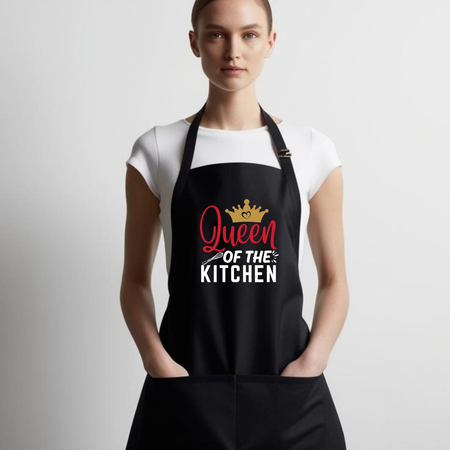 Queen of the Kitchen Funny Apron for Womens Mom Aprons Gift for Him Her Chef Apron Kitchen Apron BBQ Apron Grill Apron Mother Day Gift Black Apron