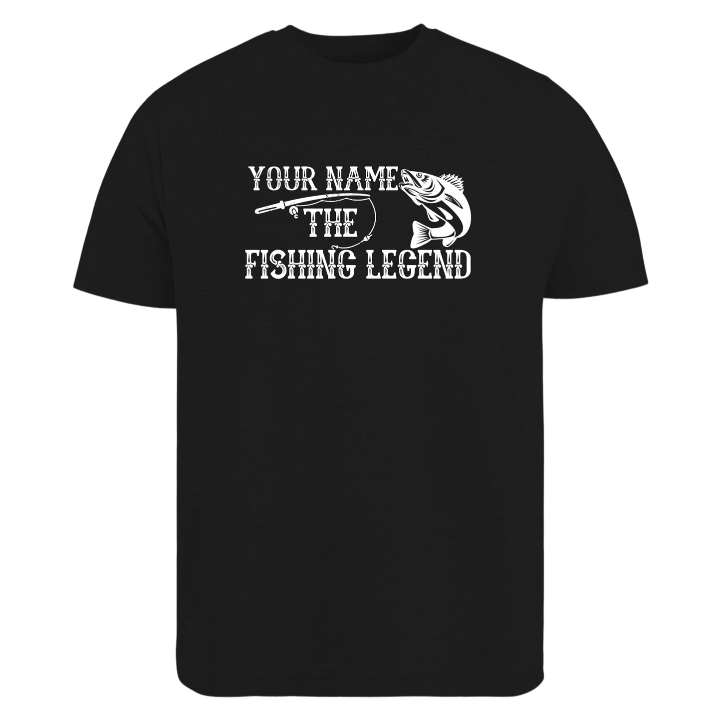 Be Buz Personalized Fishing Legend T-Shirt, Custom Name Fishing t Shirt Gift for Dad Husband Fisherman