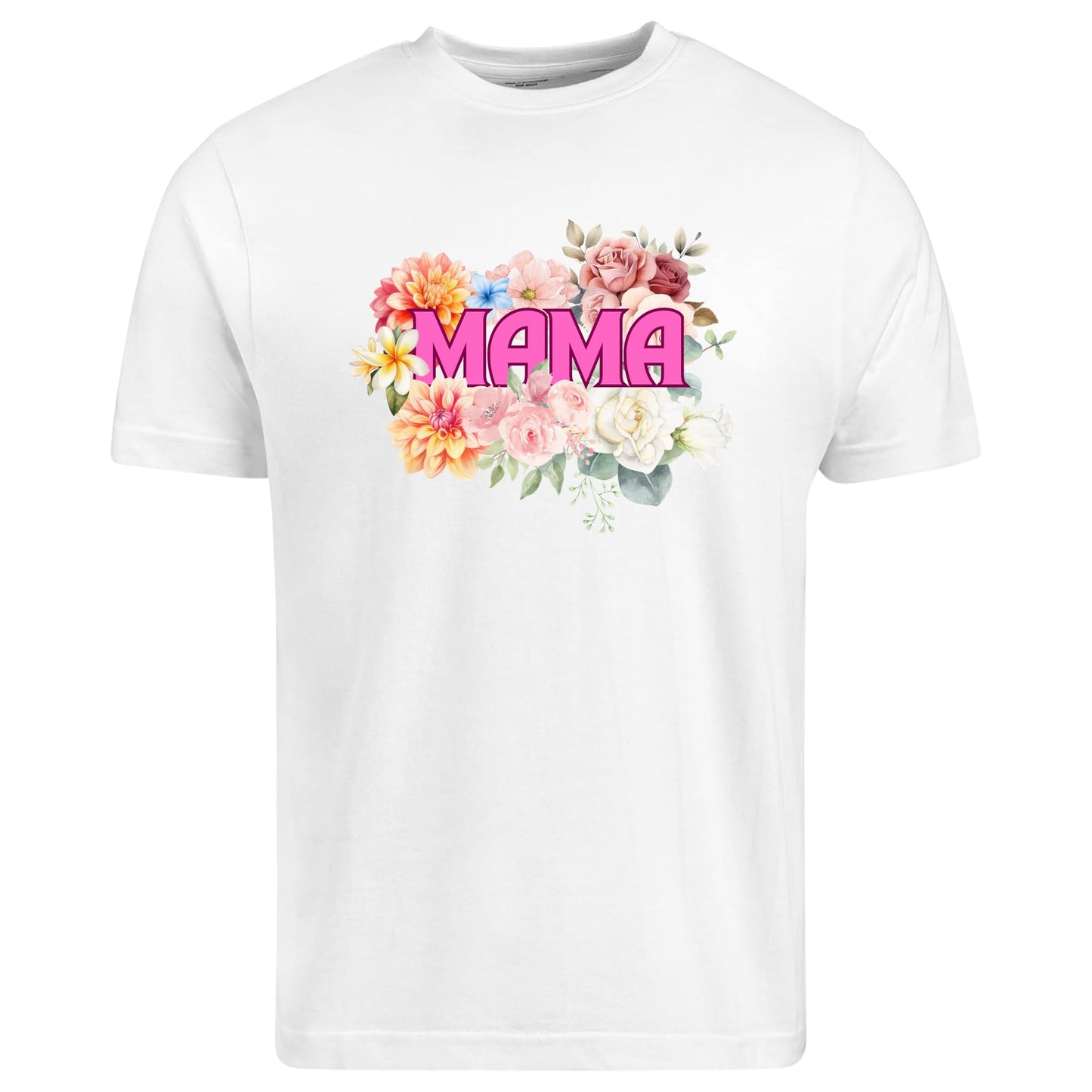 Be Buz Mama Floral T-Shirt – Cute Mom Life Tee with Botanical Design Motherhood Shirt Gift for New Moms, Mother’s Day Women’s Casual Floral Tee