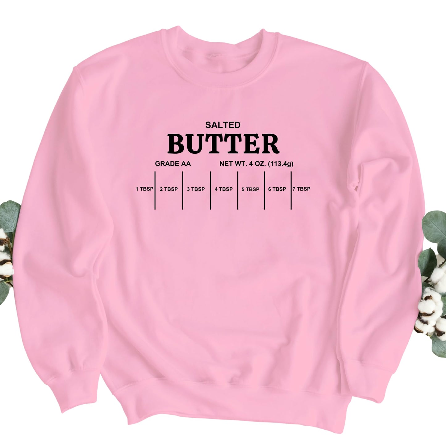 Be Buz Salted Butter Grade Sweatshirt Funny Foodie Pullover for Men and Women Dairy Lover Gift Cozy Unisex Crewneck for Butter Fans