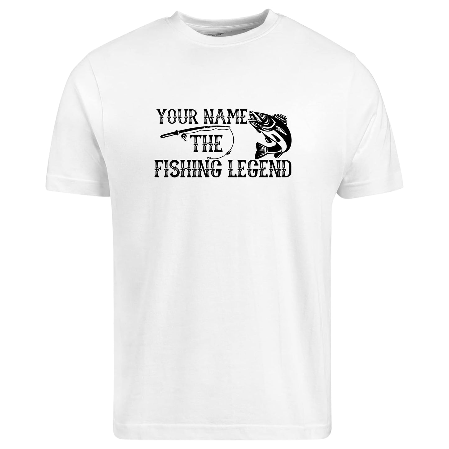 Be Buz Personalized Fishing Legend T-Shirt, Custom Name Fishing t Shirt Gift for Dad Husband Fisherman