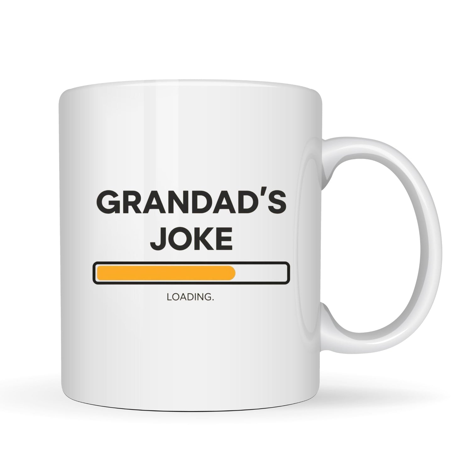 Be Buz Grandad’s Joke Loading Coffee Mug - Funny Sarcastic Ceramic Tea Cup - 11oz White Mug - Best Father’s Day or Birthday Gift for Grandpa