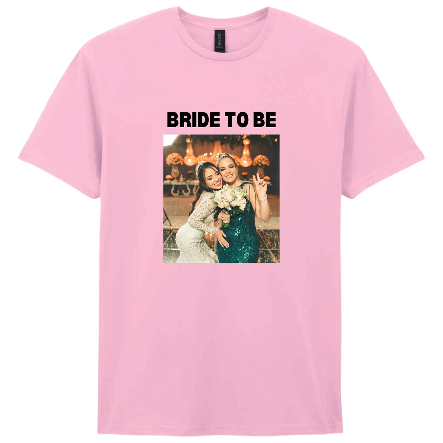 Be Buz Personalized T-Shirt, Custom Text and Image, Add Your Own Photo or Text, Unisex Cotton Crew Neck, Short Sleeve, Women Regular Fit Pink