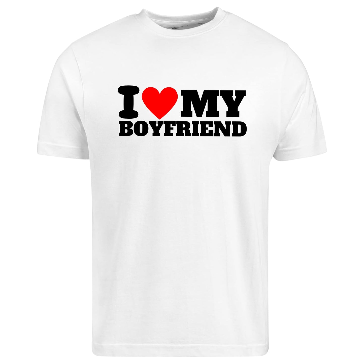 Be Buz I Love My Boyfriend T-Shirt Soulmates Forever World's Best Boyfriend Tee Cotton Shirt for Women Anniversary, Valentine's Day, or Birthday Present