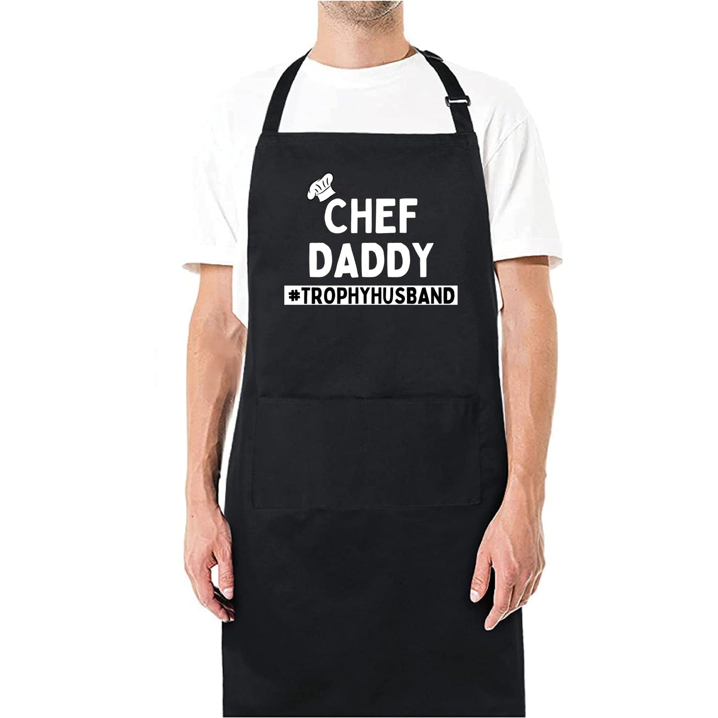 Chef Daddy Trophy Husband Funny Aprons for men Printed Apron Gift for Her Chef Apron Kitchen Apron BBQ Apron Gift Baking Apron Father Day Gift