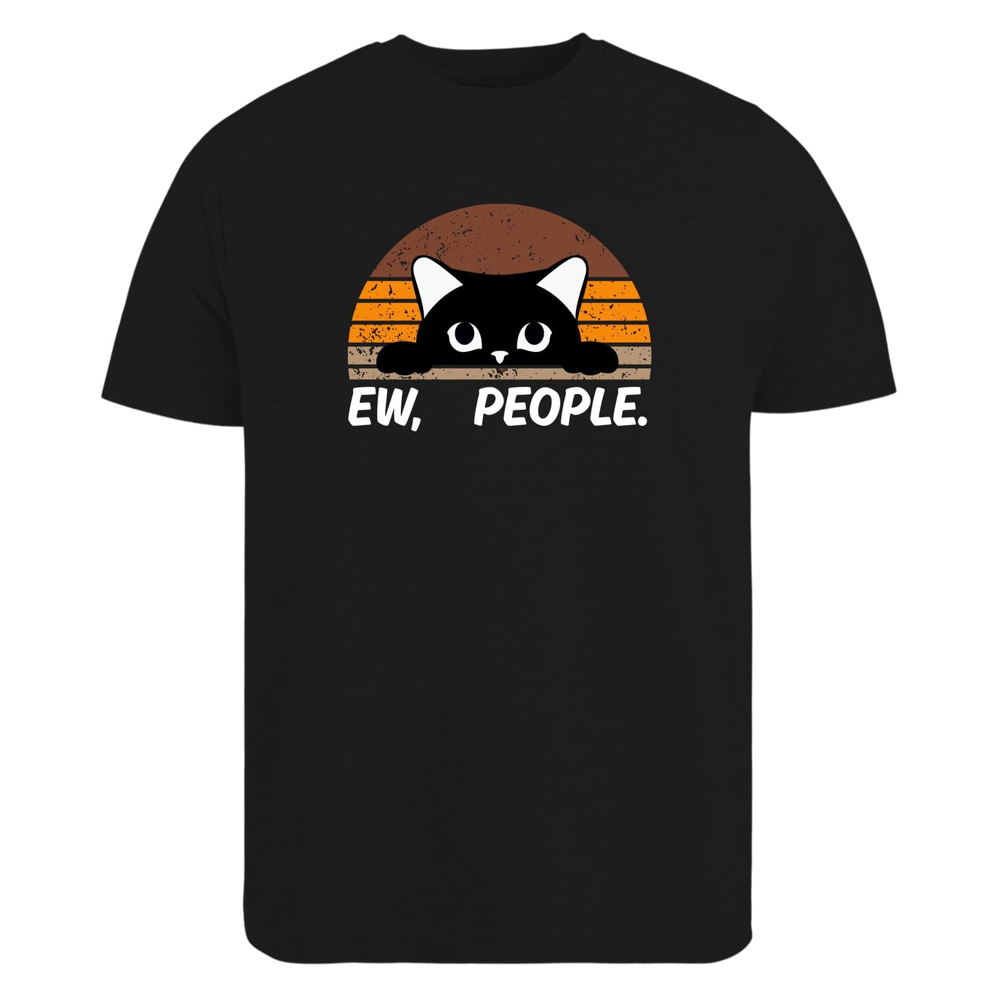 Be Buz Funny Cat T-Shirt, Ew People Sarcastic Cat Lover Antisocial Graphic Tee, Men and Women Introvert Gift Shirt