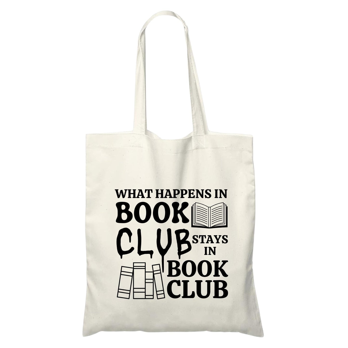 Be Buz Book Club Tote Bag - Stylish and Durable Reusable Bag for Book Lovers Readers and Bibliophiles Perfect for Library Visits Bookstore Hauls and Book Club Meetings