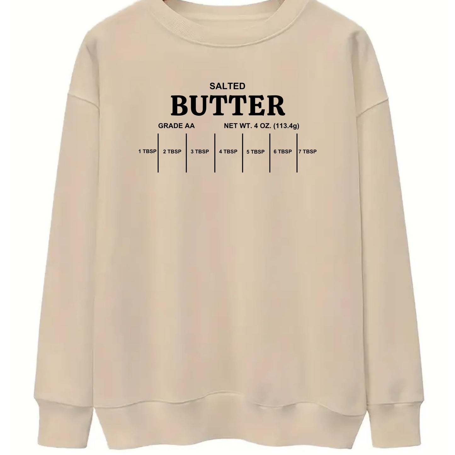 Be Buz Salted Butter Grade Sweatshirt Funny Foodie Pullover for Men and Women Dairy Lover Gift Cozy Unisex Crewneck for Butter Fans