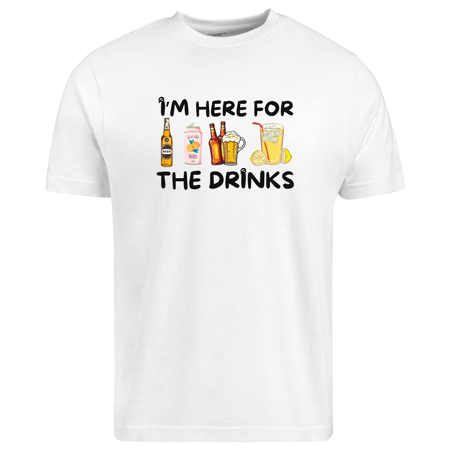 Be Buz I’m Here for The Snacks/Drinks Funny T-Shirt Family Matching Food and Beer Shirts – Party, BBQ, Vacation or Game Night Tee