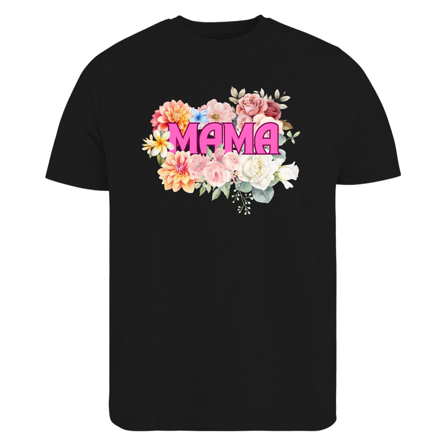 Be Buz Mama Floral T-Shirt – Cute Mom Life Tee with Botanical Design Motherhood Shirt Gift for New Moms, Mother’s Day Women’s Casual Floral Tee
