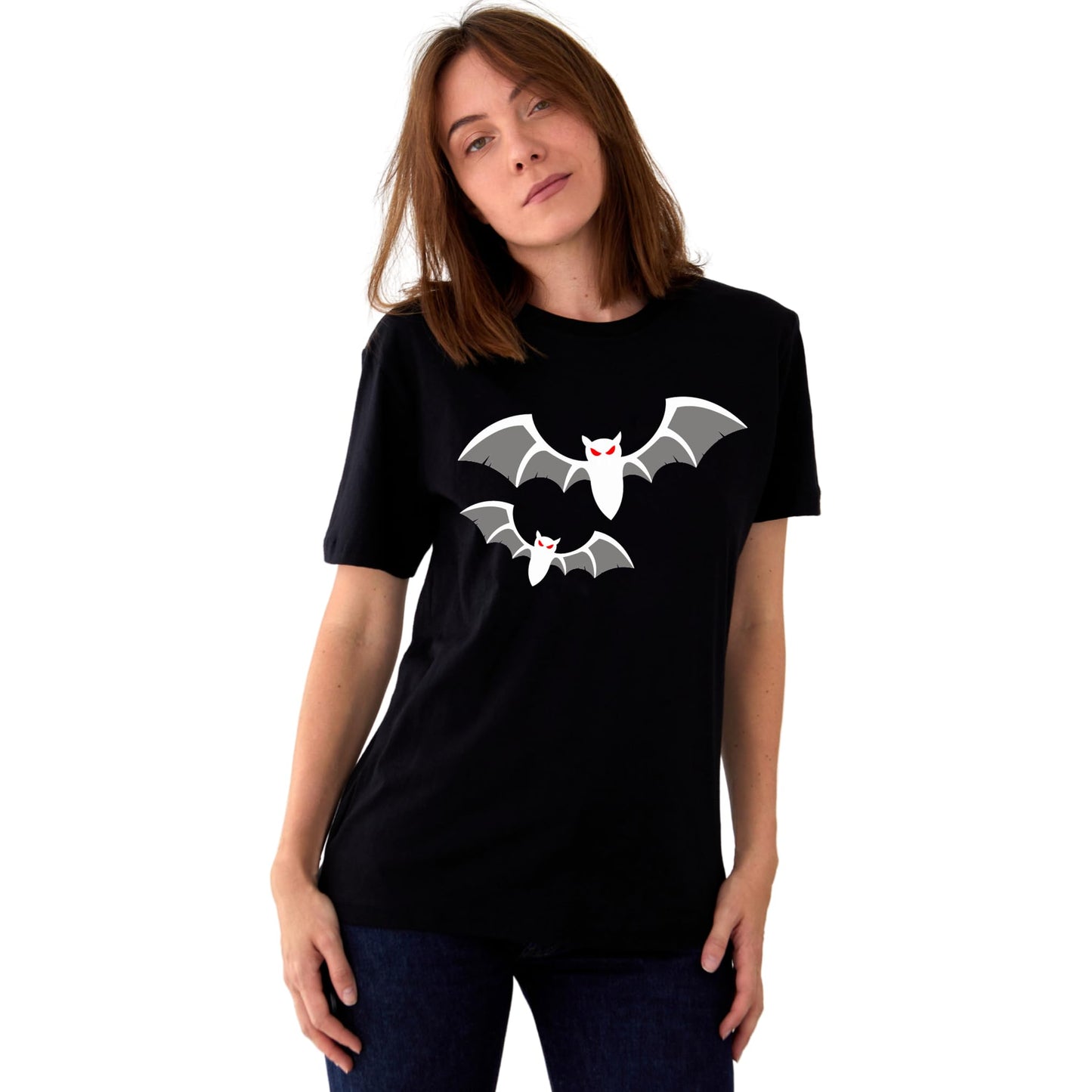 Be Buz Scary Bats Happy Halloween Night Fun Kids Adults Logo Printed Unisex Men Women Summer Winter Cotton Crew Neck Casual T-Shirt