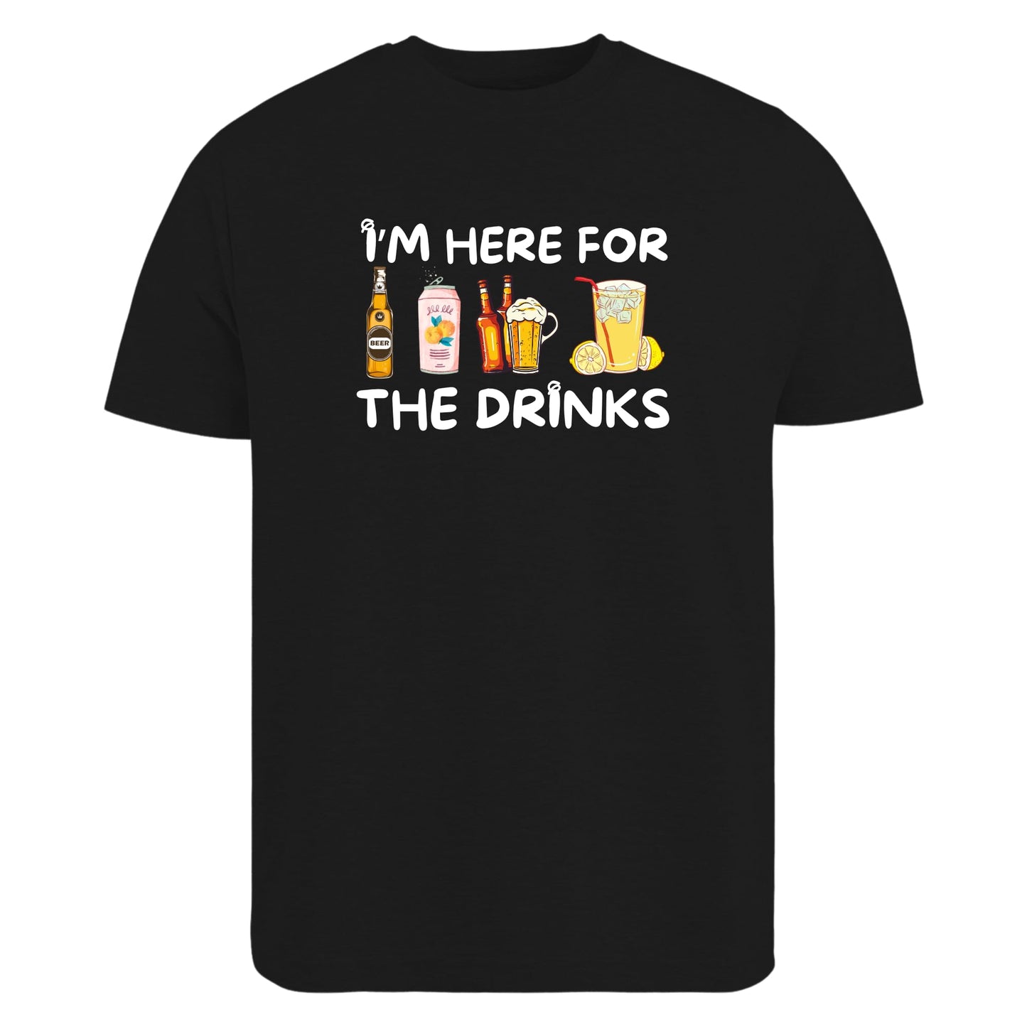 Be Buz I’m Here for The Snacks/Drinks Funny T-Shirt Family Matching Food and Beer Shirts – Party, BBQ, Vacation or Game Night Tee