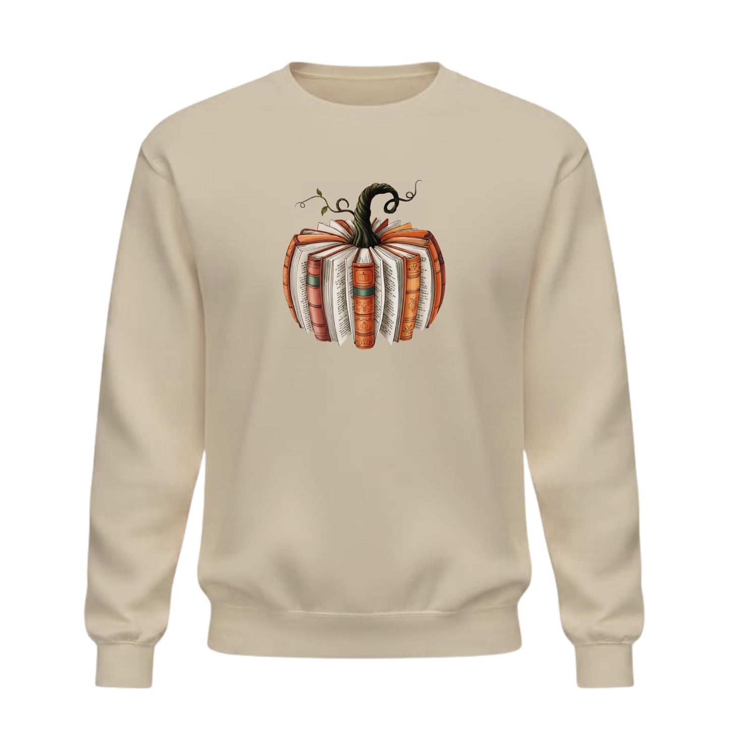 Be Buz Fall Book Pumpkin Halloween Sweatshirt – Book Lover Autumn Crewneck Pullover – Bookish Pumpkin Graphic Sweatshirt for Women and Men – Spooky Season - Top Tee