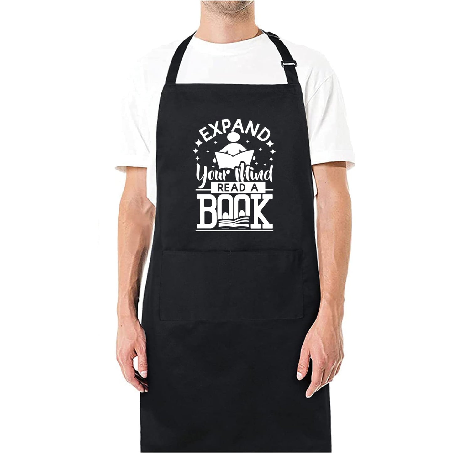 Expand Your Mind Read A Book Funny Aprons for men Printed Apron Gift for Her Chef Apron Kitchen Apron BBQ Apron Gift Baking Apron Father Day Gift