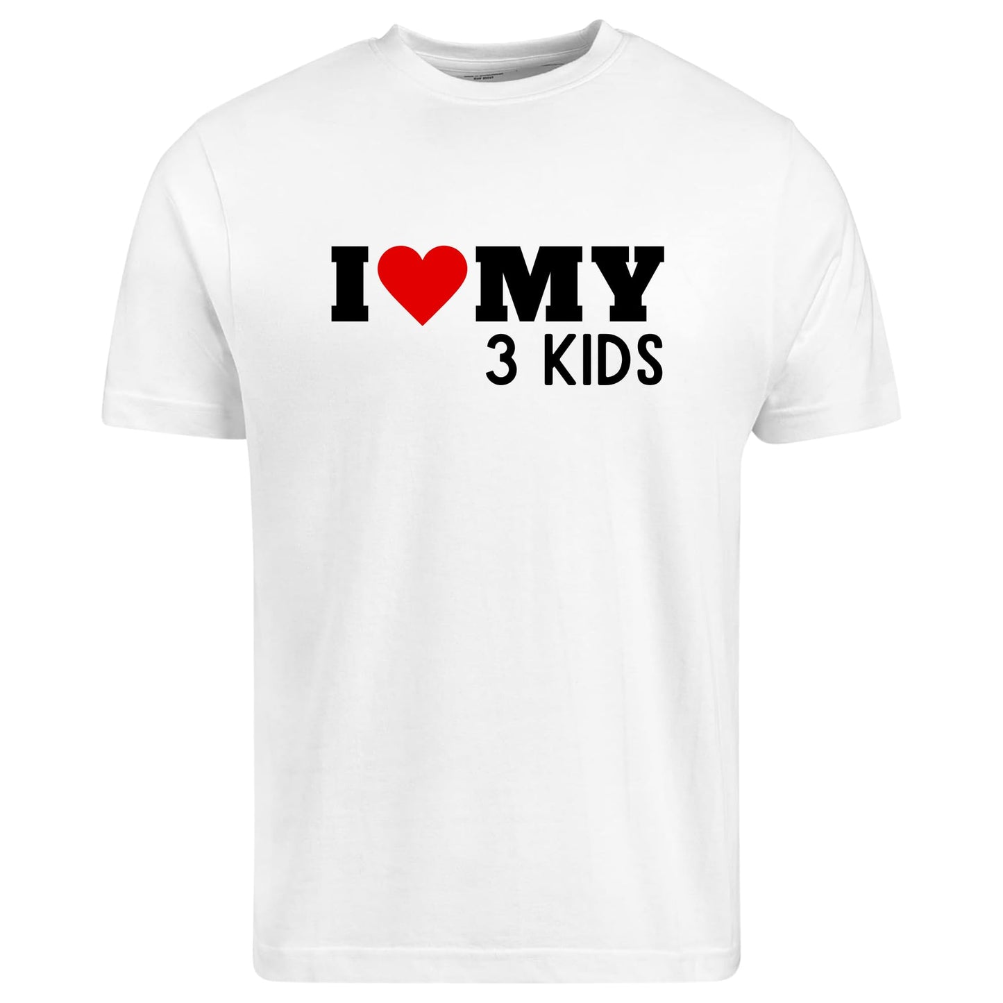 Be Buz Parent T-Shirt, I Love My Three Kids Design T-Shirt Cute Mom or Dad Shirt Proud Parent Gift for Mothers Day or Fathers Day Family Matching Tee