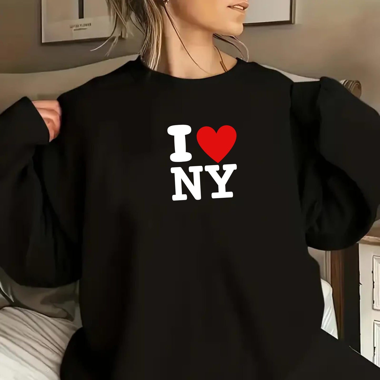 Be Buz I Love NY Sweatshirt Classic New York City Design for Men Women Gift for NYC Lovers and Tourists!