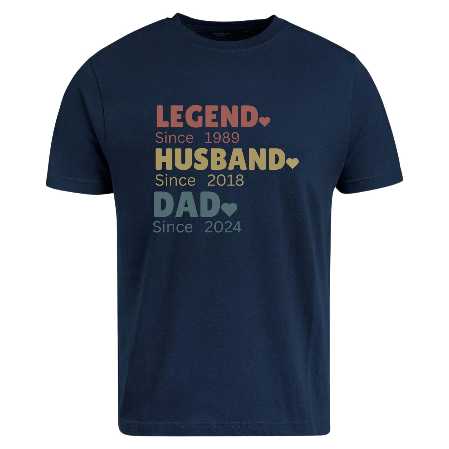 Be Buz Men's Legend Husband Dad Personalized T-Shirt for Dad, Husband, Grandpa