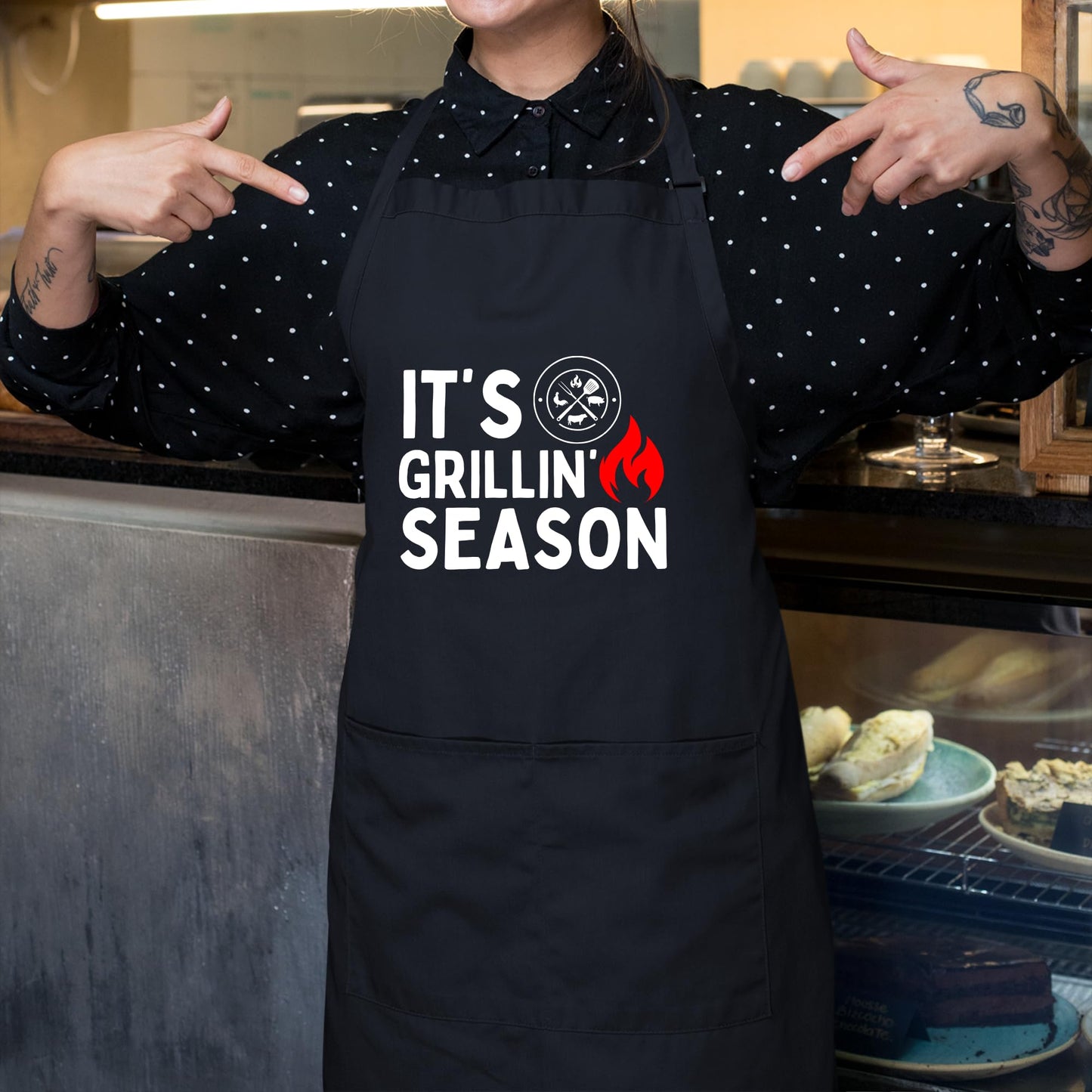 Its Grillin Season Funny Aprons for Women Printed Apron Gift for Her Chef Apron Kitchen Apron BBQ Apron Gift Baking Apron Father Day Gift