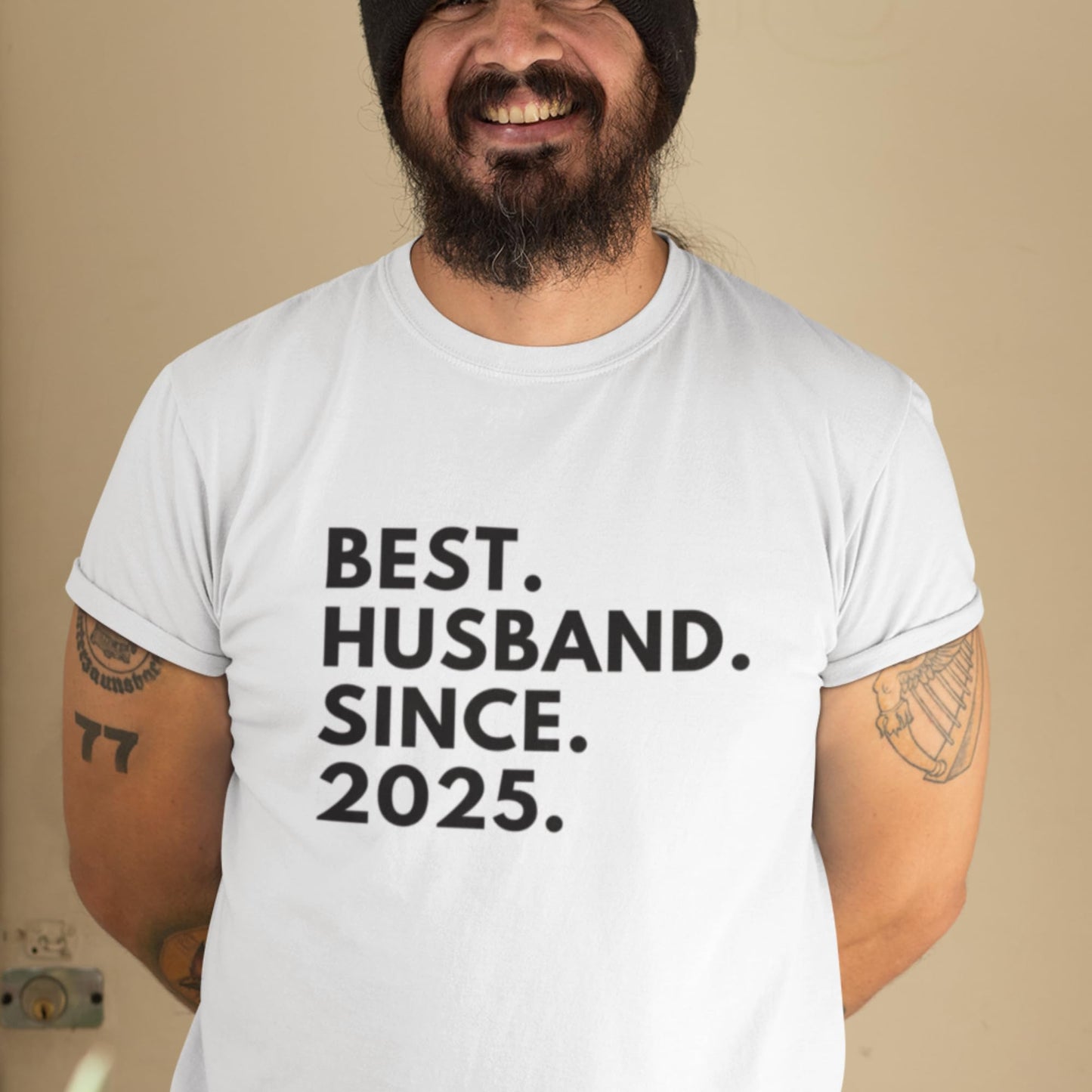 Be Buz Best Husband T-Shirt Personalized Anniversary Shirt for Husband Custom Year Gift Tee for Him Birthday, Wedding, or Valentine’s Day Present