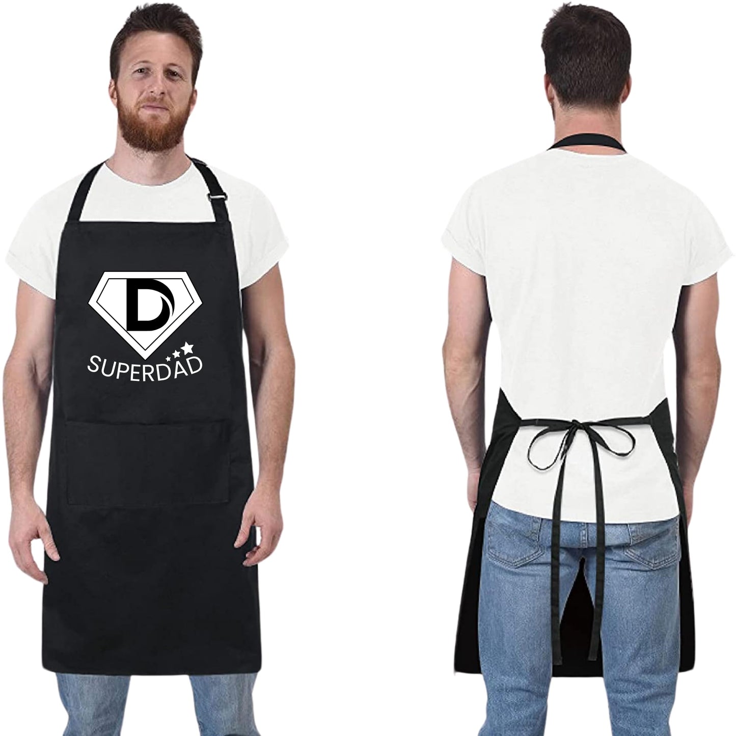 Super Dad Funny Aprons for Mens Dad Aprons Gift for Him Chef Apron Kitchen Apron BBQ Apron Grill Apron Father Day Gift Black Apron
