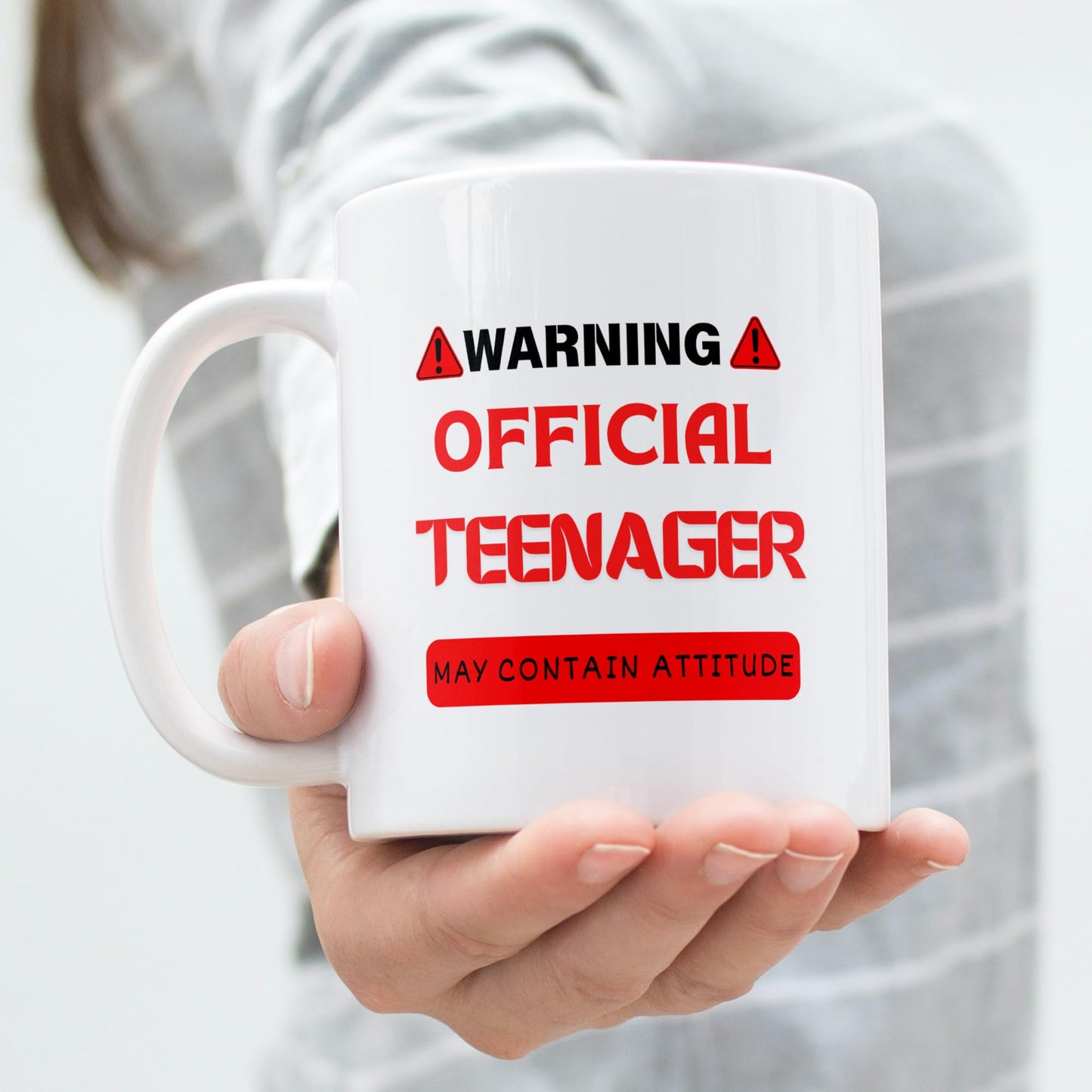 Warning Official Teenager Mug Funny Teen Attitude Gift Mug Birthday Gift for Teens, Boys or Girls Sarcastic Coffee Cup for Teenagers