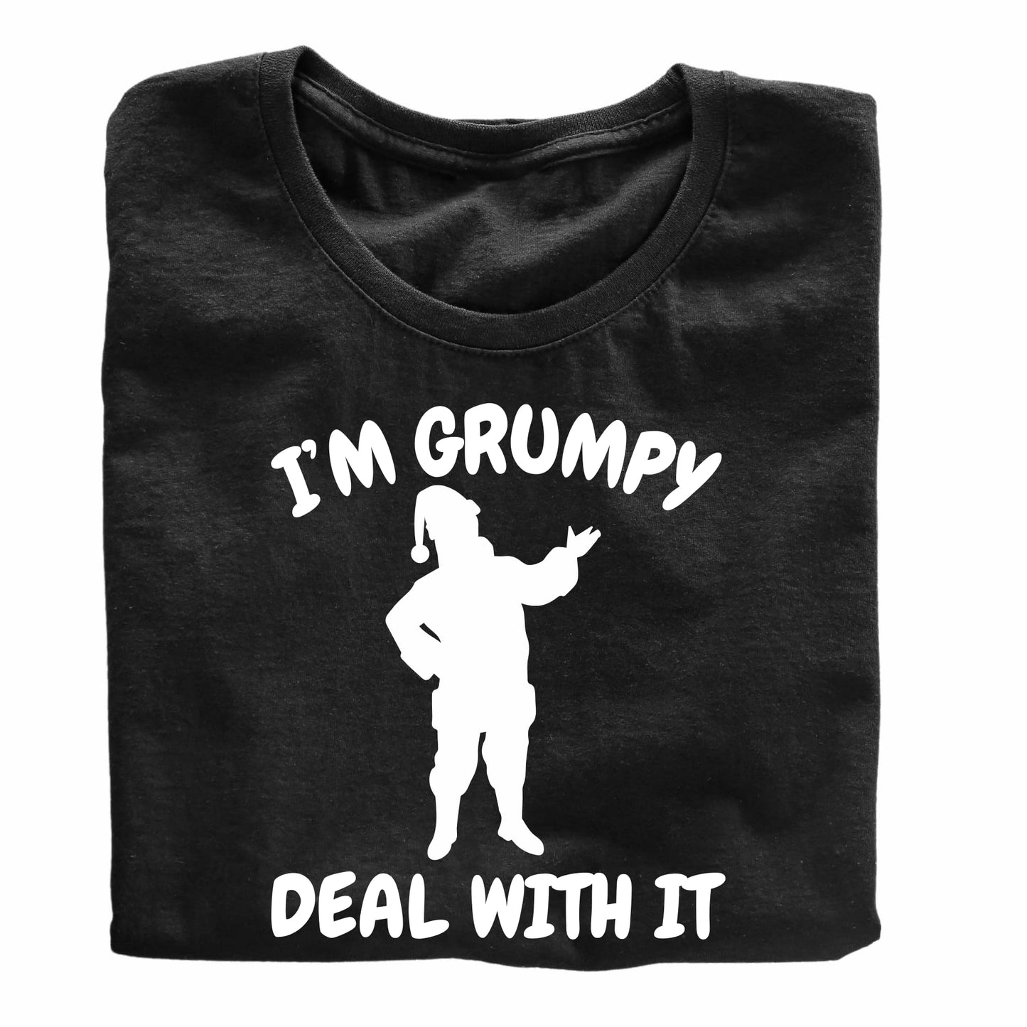 I'm Grumpy Deal with It Funny Printed Black Adults Unisex Men Women Summer Winter Cotton Crew Neck Casual T-Shirt - Top Tee