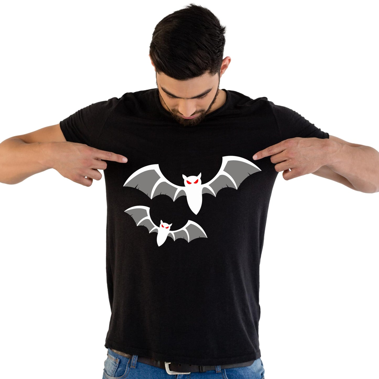 Be Buz Scary Bats Happy Halloween Night Fun Kids Adults Logo Printed Unisex Men Women Summer Winter Cotton Crew Neck Casual T-Shirt