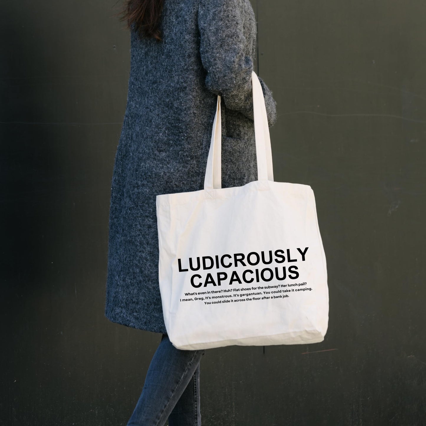 Succession Ludicrously Capacious Cotton Tote Bag Gift for Friends Gift for him her Reusable Casual Bag for Work Shopping Travel