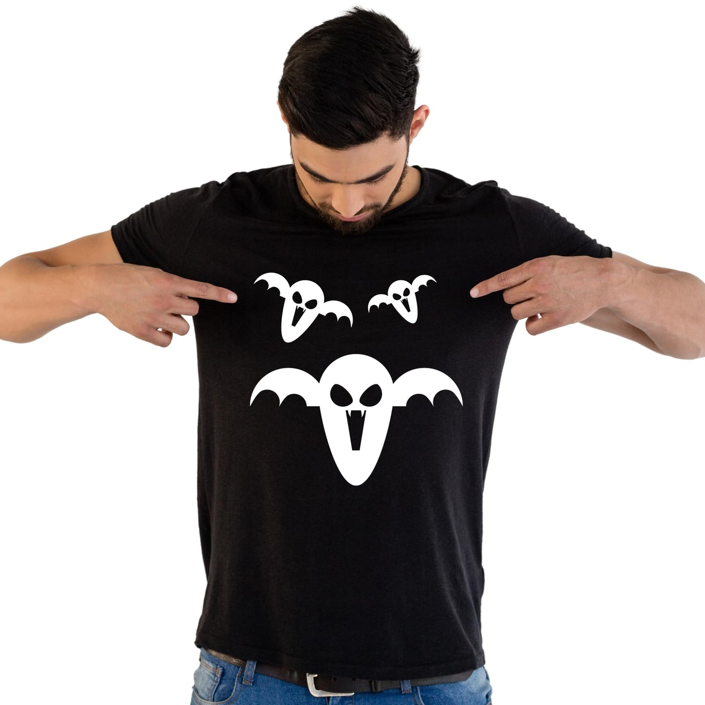 Flying Ghost Halloween Party Fun Adults Logo Printed Unisex Men Women Summer Winter Cotton Crew Neck Casual T-Shirt