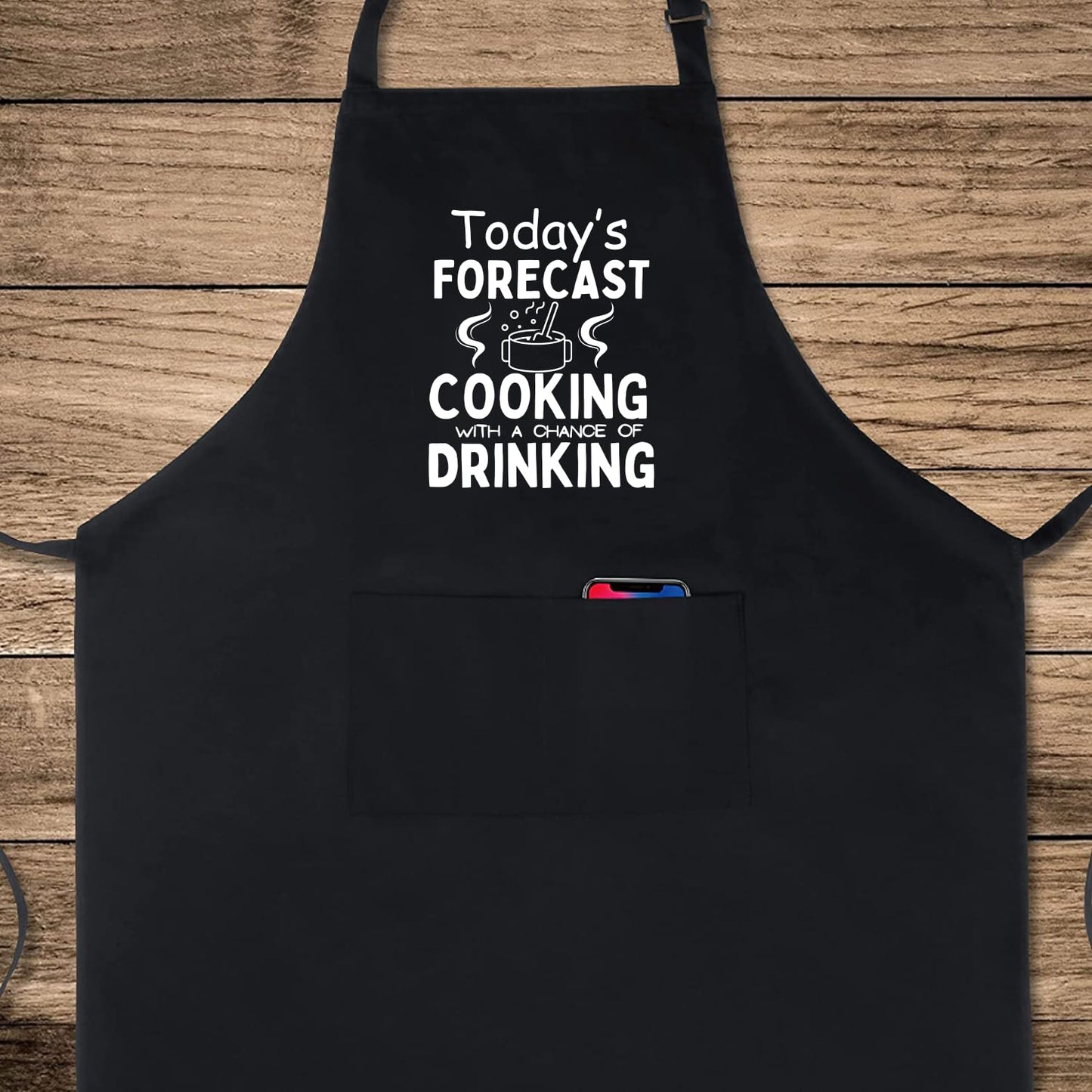 Today's Forecast Cooking With a Chance of Drinking Funny Aprons for men Printed Apron Gift for Her Chef Apron Kitchen Apron BBQ Apron Gift Baking Apron Father Day Gift