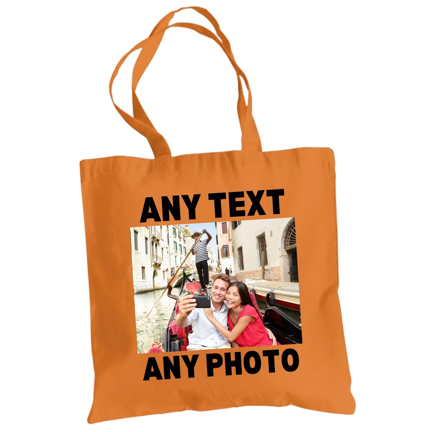Be Buz Customizable Tote Bag with Photo and Text | Personalized Reusable Cotton Bag for Business, Gifts, School and Groceries | Add Any Photo and Any Text