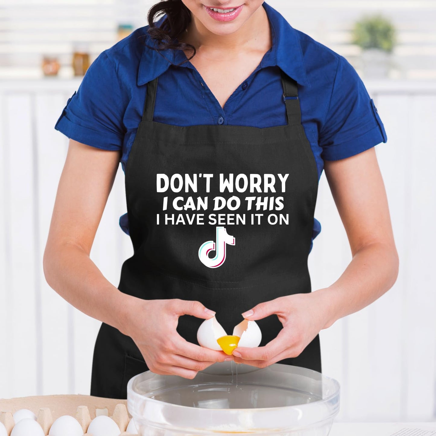 Don't Worry I Can Do This I Have Seen It On TikTok Funny Aprons for men Printed Apron Gift for Her Chef Apron Kitchen Apron BBQ Apron Gift Baking Apron Father Day Gift