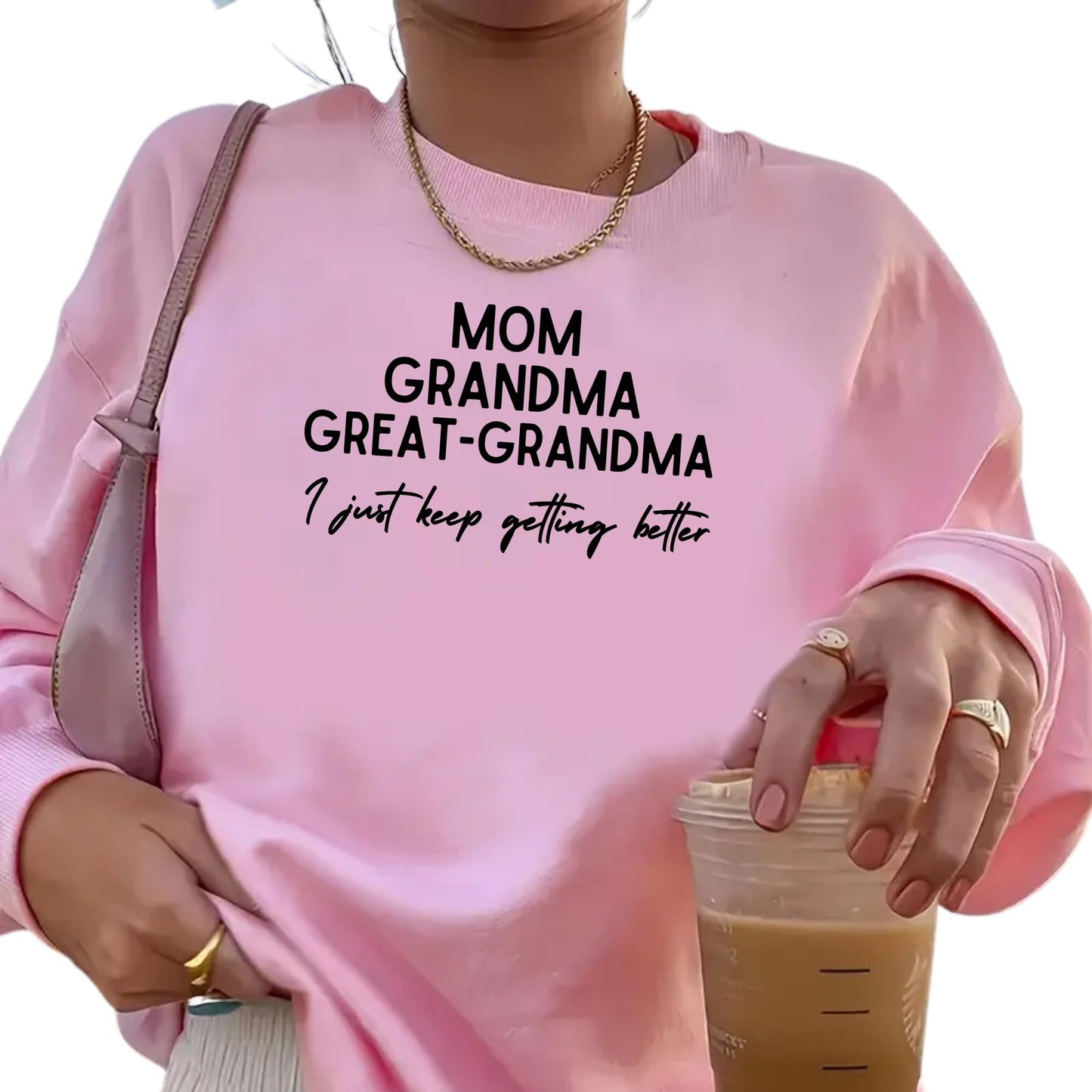 Be Buz Mom Grandma Great-Grandma Sweatshirt Baby Reveal to Family Pregnancy Announcement Gift Great Grandma Mother’s Day Sweatshirt