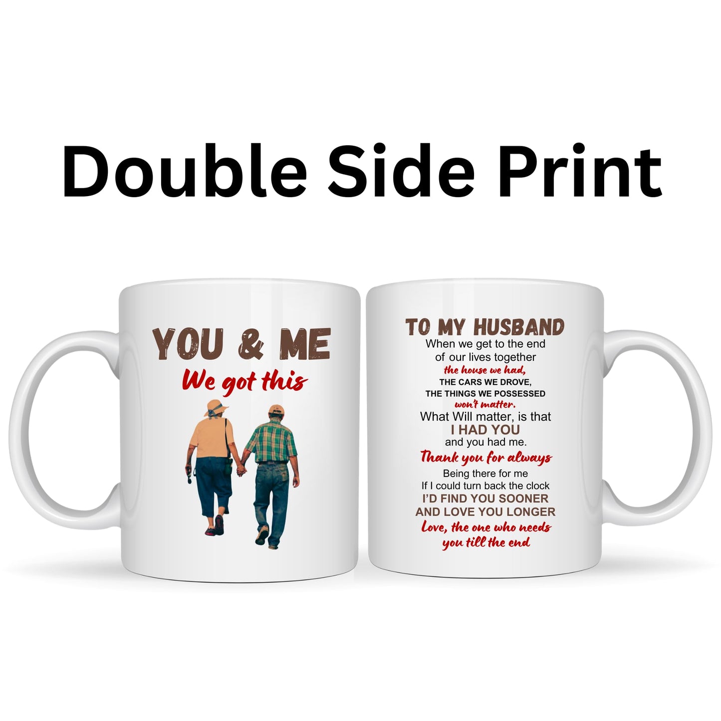 Be Buz You and Me We Got This Mug to My Husband Romantic Love Coffee Cup 11oz White Ceramic Anniversary Valentine Gift from Wife