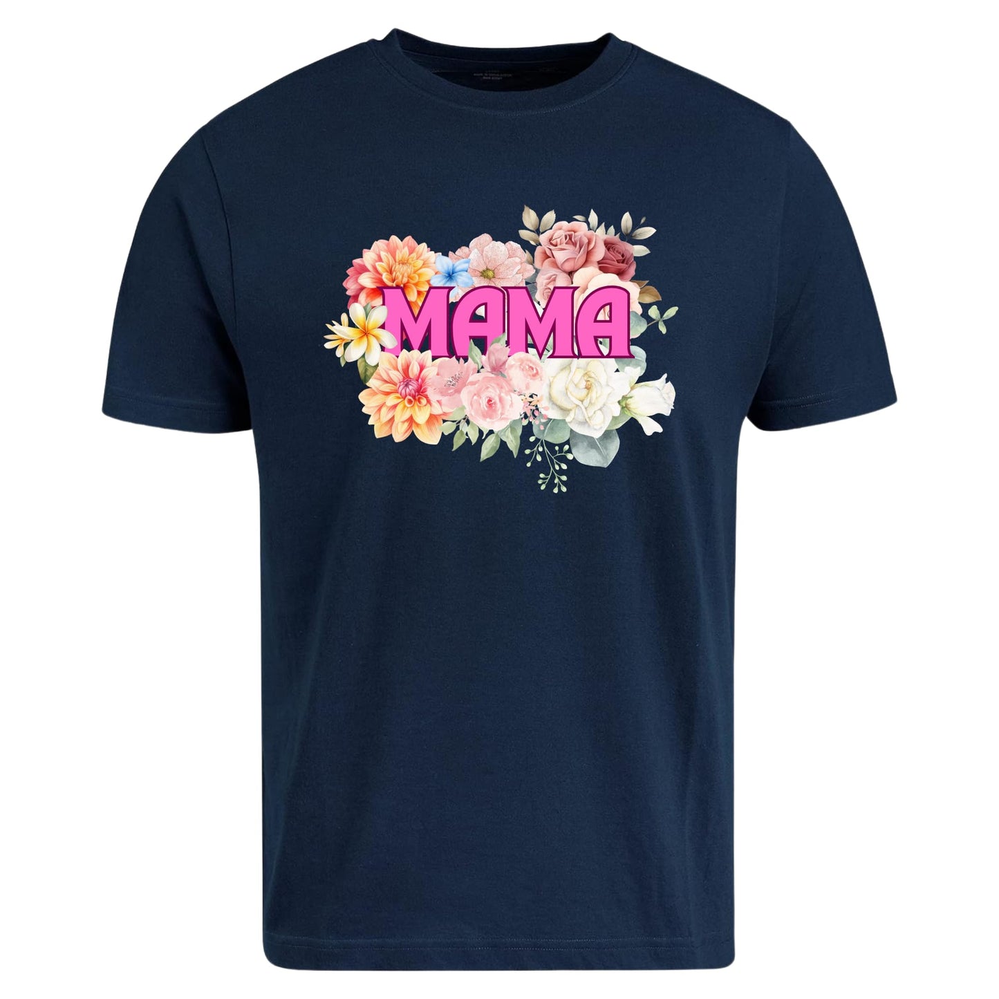 Be Buz Mama Floral T-Shirt – Cute Mom Life Tee with Botanical Design Motherhood Shirt Gift for New Moms, Mother’s Day Women’s Casual Floral Tee