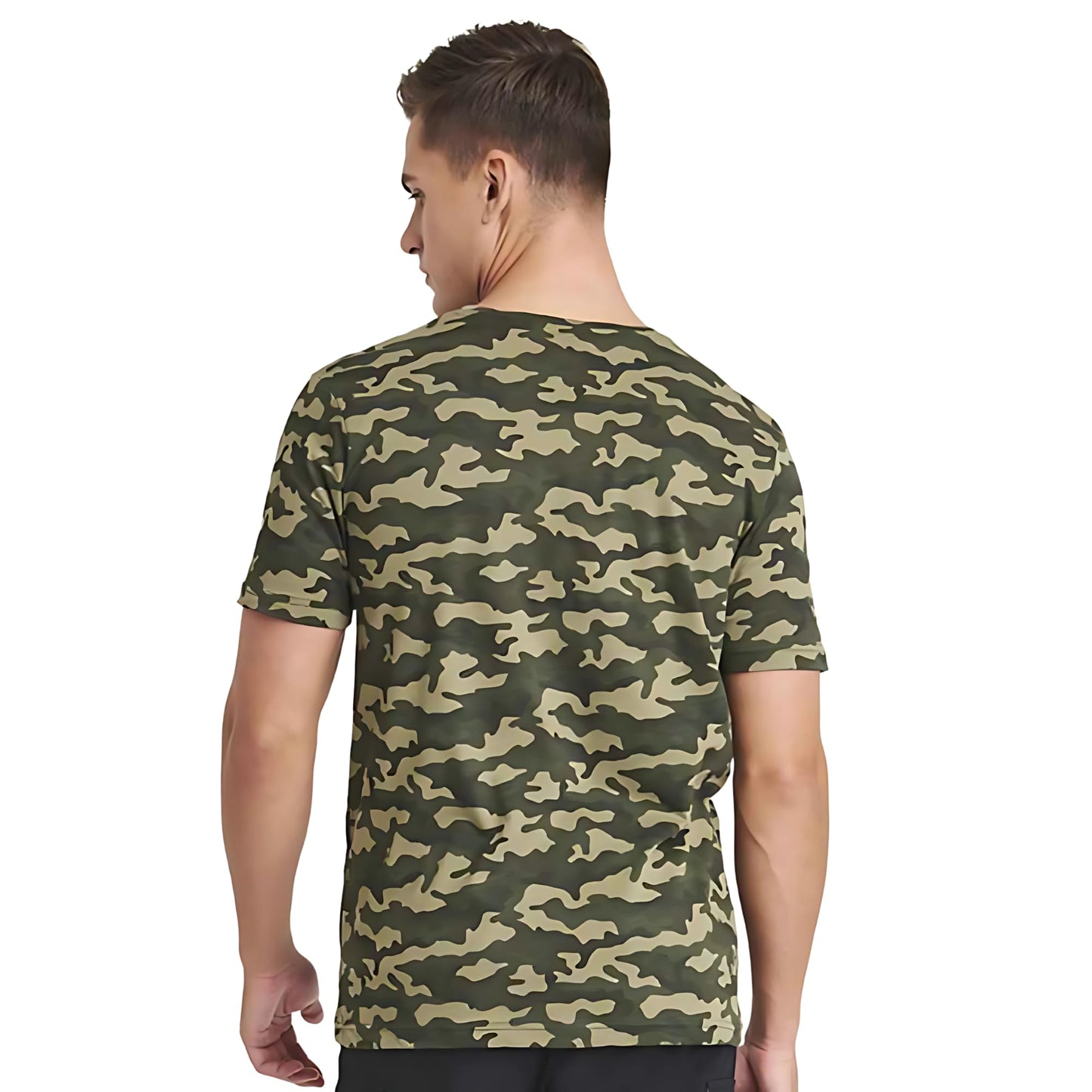 Be Buz Personalized Camouflage T-Shirt Unisex Short Sleeve Military Print Cotton Custom Text Camo T-Shirt