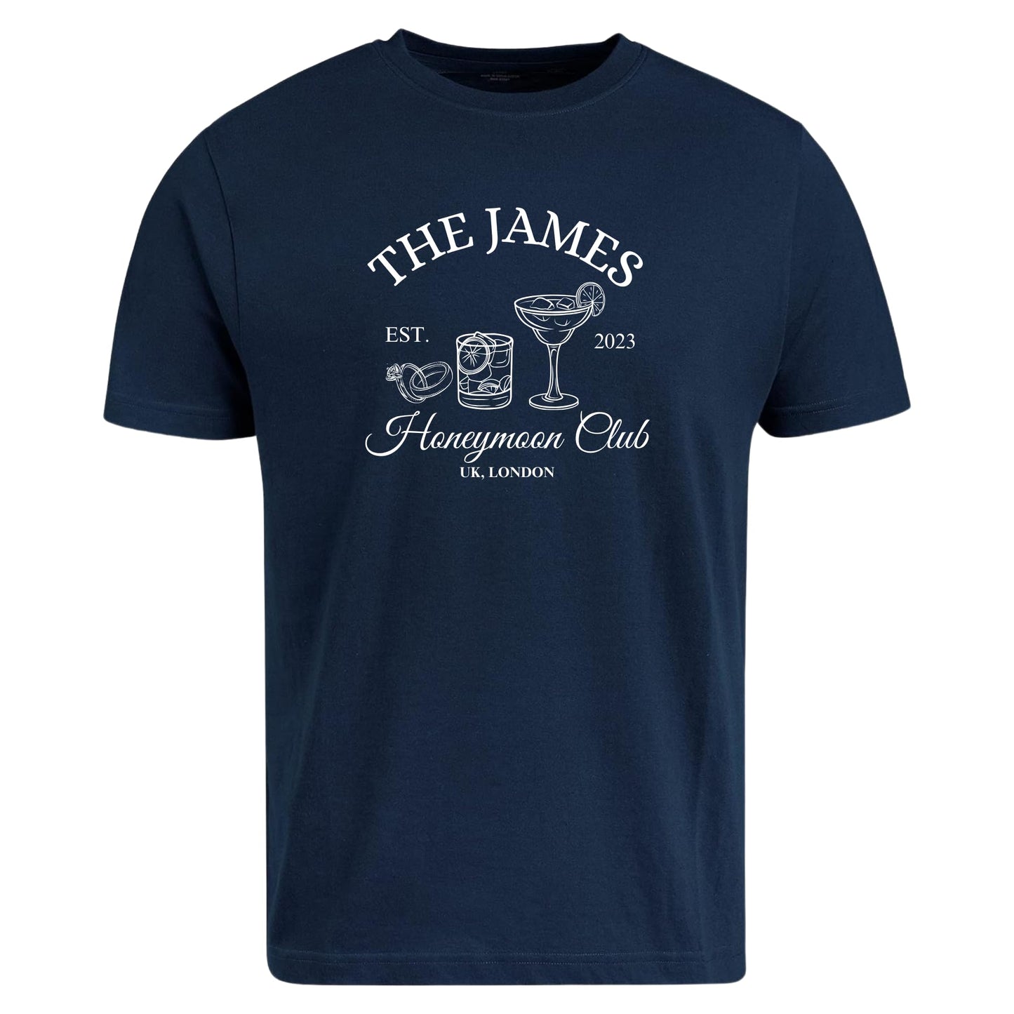 Be Buz Personalized Honeymoon Club T-Shirt, Mr and Mrs Matching Couple Wedding Tees for Bride and Groom