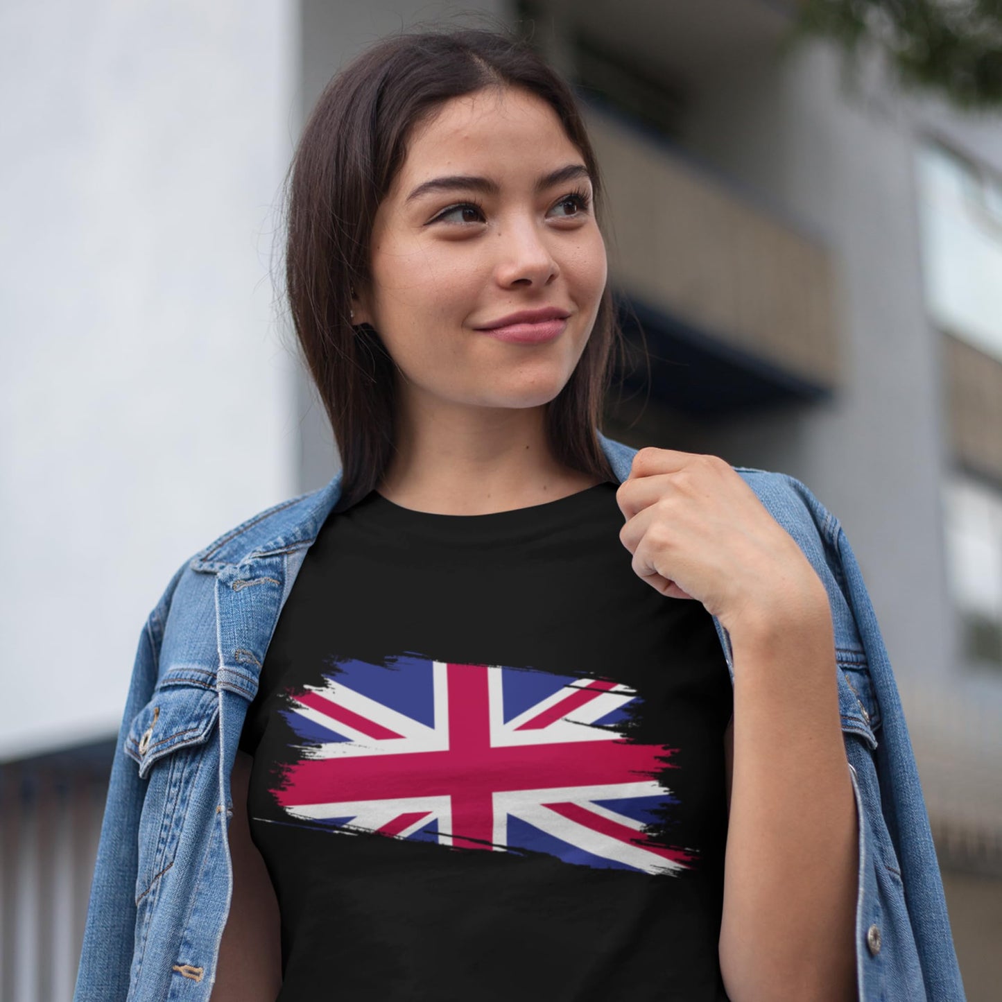 Be Buz Union Jack Flag T-Shirt for Women Great Britain Ladies Cool Distressed Flag Cotton Shirt Gift for her